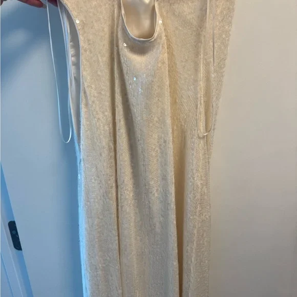 Anthropologie Cream Sequin Dress - Picture 4 of 6